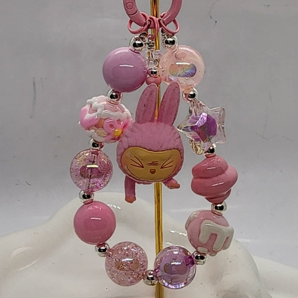 Cute labubu labu yoga Charm keychain or phone chain - Picture 3 of 3